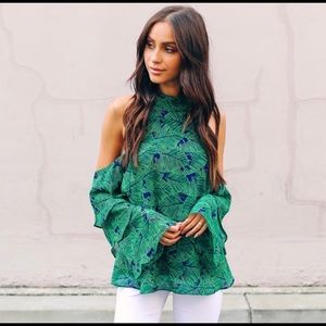 VICI Leaf print blouse top